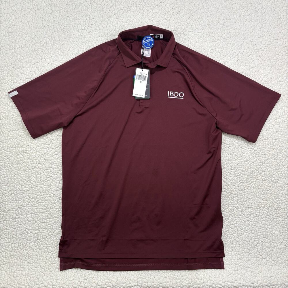 NWT RLX Ralph Lauren Maroon Golf Polo Shirt Short Sleeve M Wicking UPF 50+ Logo